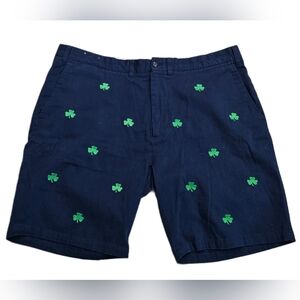 Castaway Nantucket Island Shorts Men 42 Golf Boating Navy, Irish Green Shamrocks